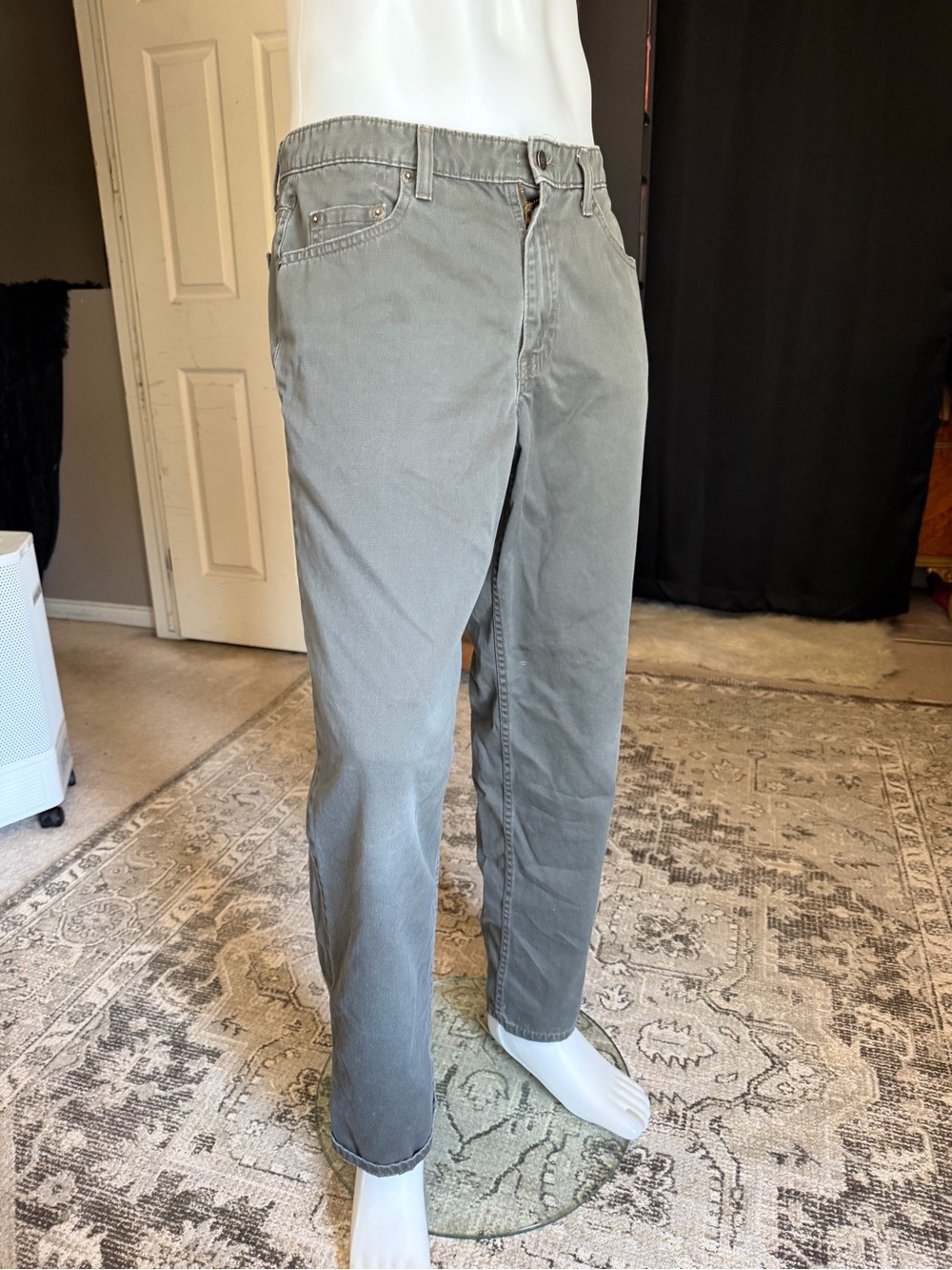 Vtg Levi's Gray Baggy Straight-Leg Chino Pants